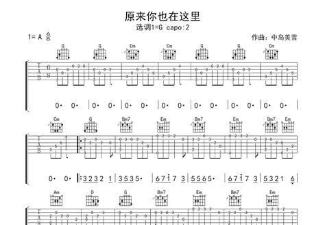 原来你也在这里吉他谱刘若英g调指弹 吉他世界