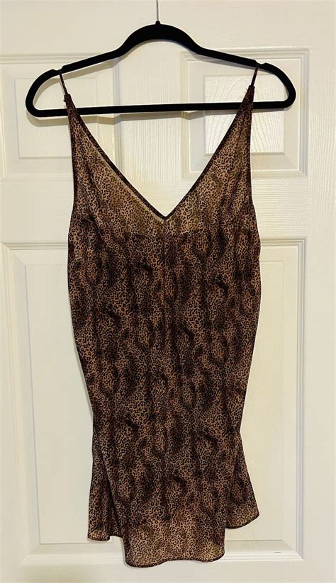 Victorias Secret S Sheer Cheetah Print Slip Size Gem