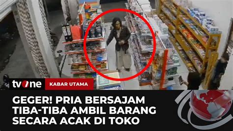 Terekam CCTV Pria Bersenjata Tajam Rampok Toko Di Kotawringin Timur