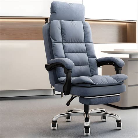 Linen Ergonomic Swivel Office Chair Height-adjustable Office Chair - 4 ...