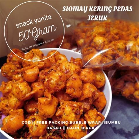 Jual SIOMAY MINI KERING PEDAS DAUN JERUK 50 GRAM Shopee Indonesia