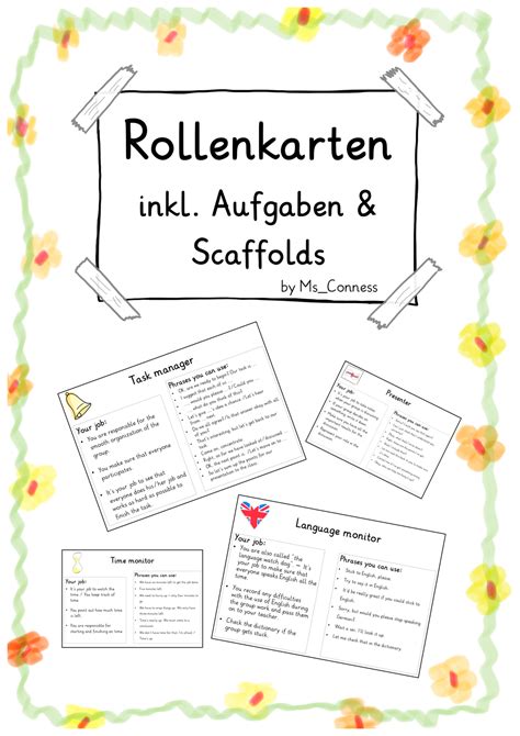 Rollenkarten F R Gruppenarbeit Inklusive Aufgaben Und Scaffold