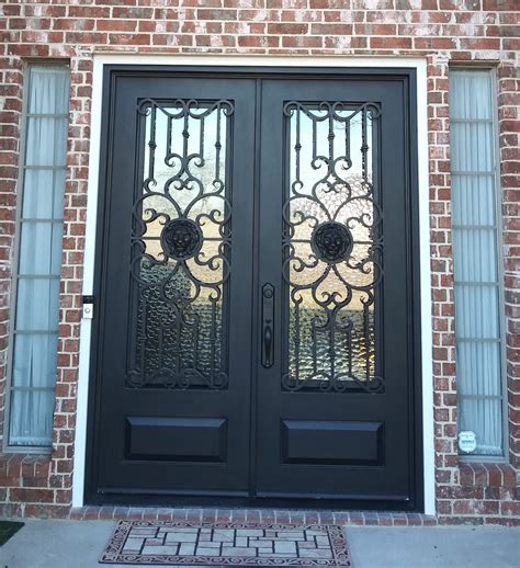 60x80 Lion Exterior Wrought Iron Door Wrought Iron Doors Wrought