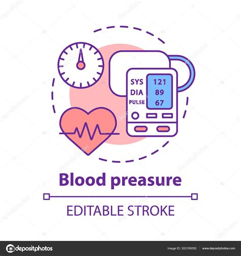 Icono del concepto de control de la presión arterial Funcionamiento