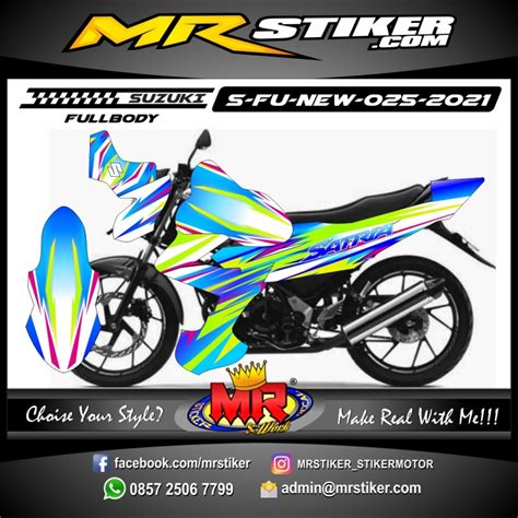 Stiker Motor Decal Suzuki Satria FU New Airbrush Grafis Rainbow Color