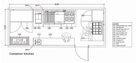 Small Container Kitchen Layout Plan 211602 - INOX KITCHEN DESIGN