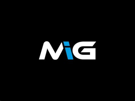 Premium Vector Black And White Logo With The Word Mig On It