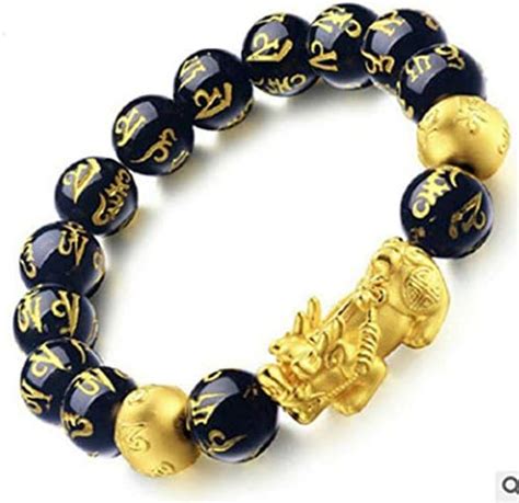 Feng Shui Bracelet Prosperity Double Pi Xiu Pi Yao Black Mantra Bead