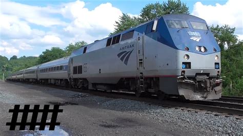 Amtrak Genesis P42dc 155 Stops At Huntingdon Station Youtube