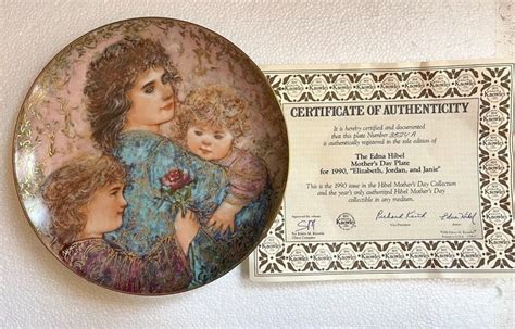 Vtg Edna Hibel Mothers Day Plate 1990 Elizabeth Jordan Janie Knowles