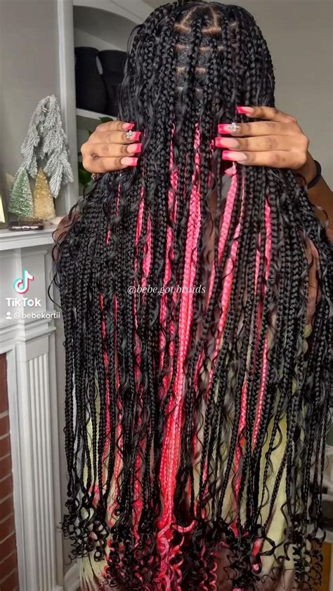 Pink Peekaboo Boho Braids 💓💞💗 Goddess Braids Pretty Braided