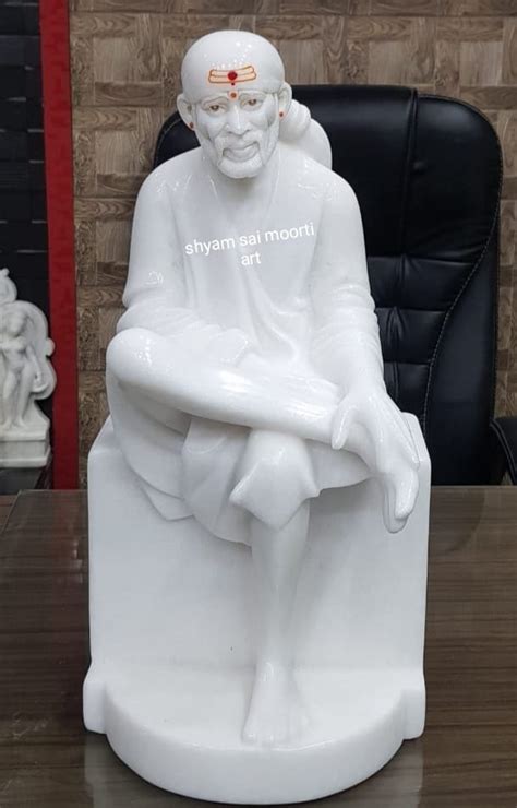 White Plain Marble Shirdi Sai Baba Statue For Worship At Rs In