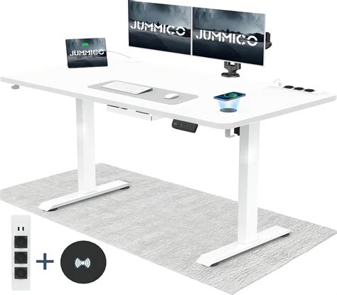 Jummico Height Adjustable Desk X Cm With Usb Socket And Wireless