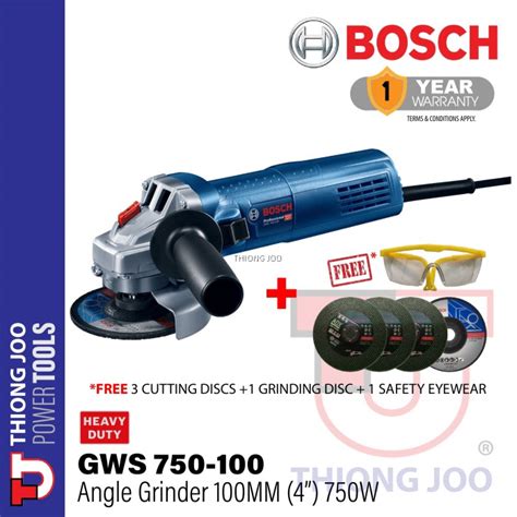 BOSCH GWS 750 100 ANGLE GRINDER 100MM 750W