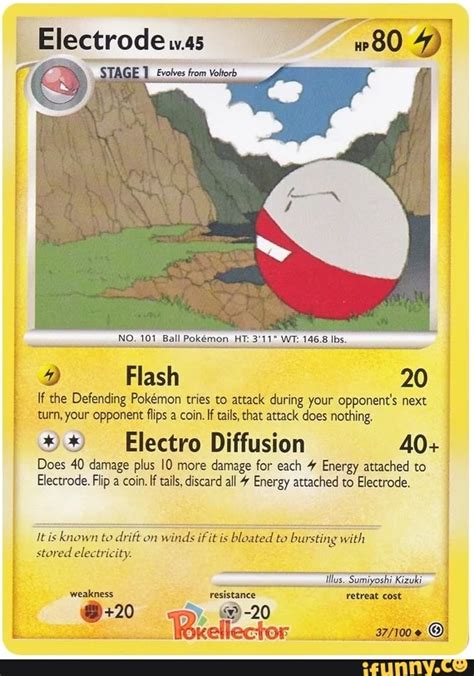 Electrode Uas 80 Evolves From Voltorb NO 101 Ball Pokemon HT WT 146