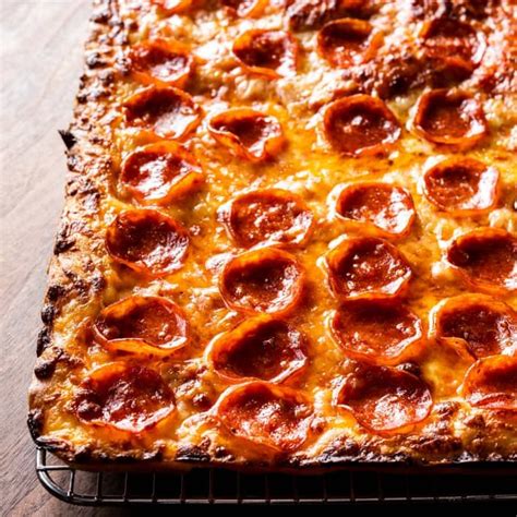 Pepperoni Sheet Pan Pizza Americas Test Kitchen Recipe Recipe