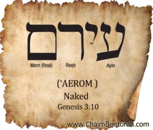 Hebrew Word Study Naked Aerom Chaim Bentorah