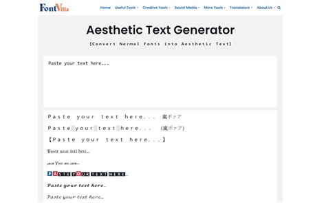 Aesthetic Text & Font Generator【Copy & Paste】- FontVilla.com