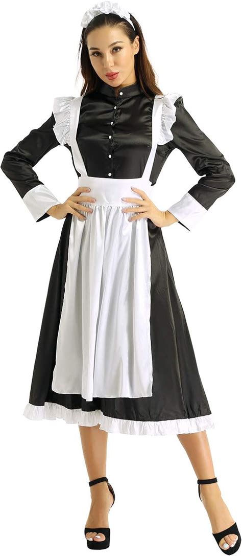 Amazon Freebily Women S Maid French Apron Cosplay Outfit Long