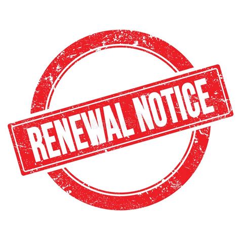 Renewal Notice Text On Blue Grungy Vintage Stamp Stock Illustration