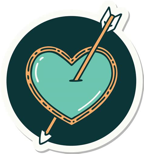 tattoo style sticker of an arrow and heart 12553246 Vector Art at Vecteezy