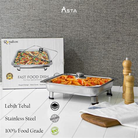 Jual Wadah Saji Prasmanan Fast Food Dish Tutup Kaca Tempat Prasmanan