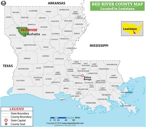 Red River Parish Map, Louisiana