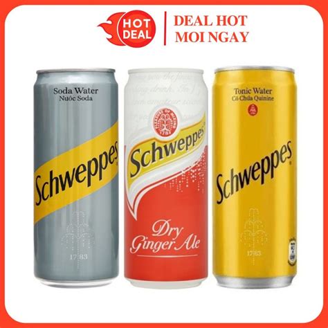 Nước Soda Schweppes Tonic Hương Gừng Ginger Ale Lon 320ml Chính Hãng