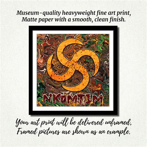 Nkontim Adinkra Wall Art Ancient West Africa Symbol For Loyalty Art Print Bright Traditional