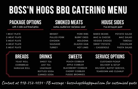 Menu At Bossn Hogs Bbq Okmulgee