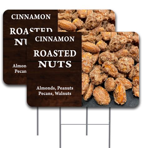 2 Pack Cinnamon Roasted Nuts Yard Sign 16 X 24 Double Sided Print