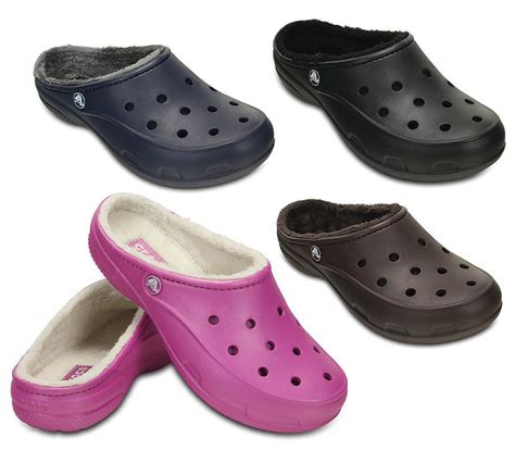 New Womens Crocs Freesail Fur Lined Comfort Clogs Warm Slippers Shoes