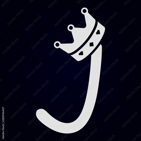 caligrafia de la letra   corona en la parte superior stock vector