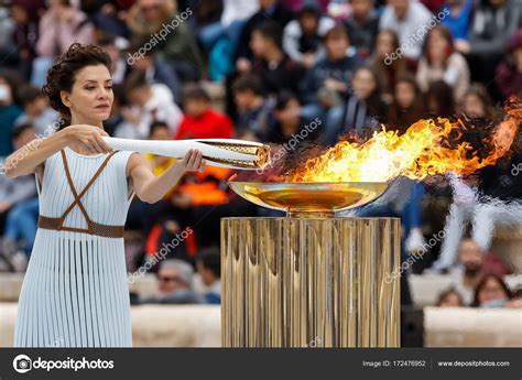 Ceremony of the Olympic Flame for Winter Olympics – Stock Editorial ...