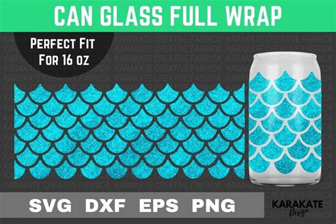 Mermaid Scale 16 Oz Can Glass Wrap Svg Graphic By Karakate · Creative