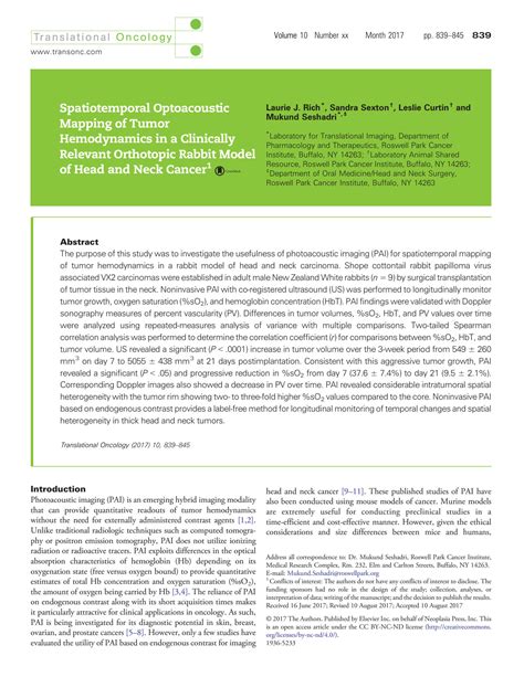 Solution Spatiotemporal Optoacoustic Mapping Of Tumor Hemodynamics In