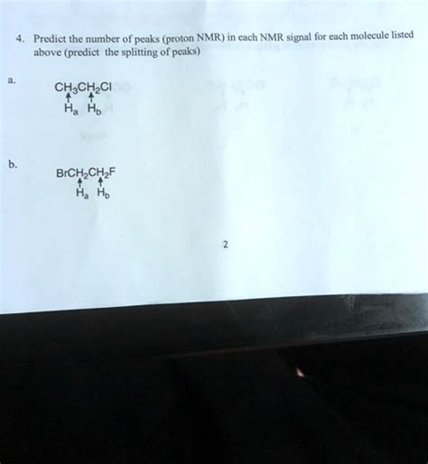 Solved Predict The Number Of Peaks Proton Nmr In Each Nmr Signal For Each Molecule Listed