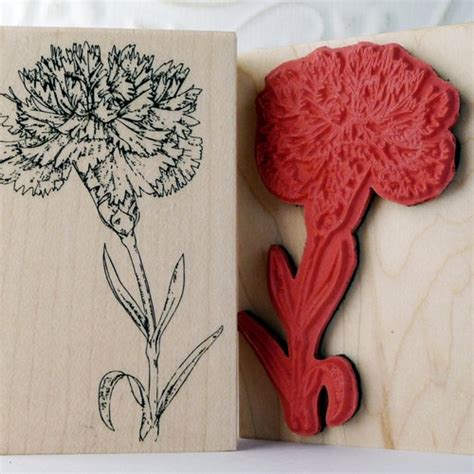 Tulip Spring Flower Rubber Stamp From Oldislandstamps Etsy