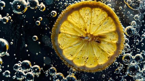 Lemon Slice Submerged in Sparkling Water Stock Photo - Image of light ...