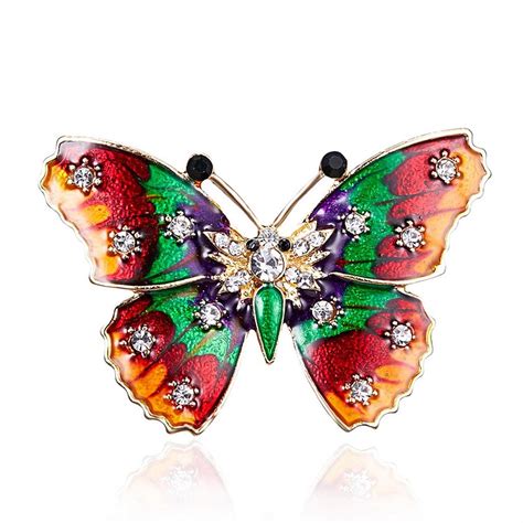 Inateannal Schmetterling Brosche Pin Strass Schmetterling Emaille Pin