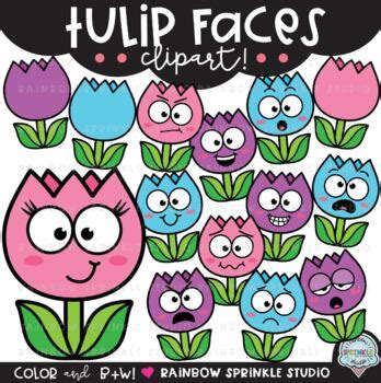 Tulip Faces Clipart By Rainbow Sprinkle Studio Sasha Mitten Tpt