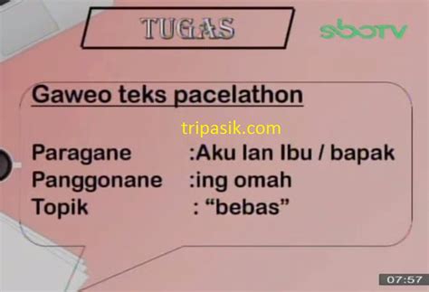 Tugas Sbo Tv November Kelas Dan Sd Jawaban Soal