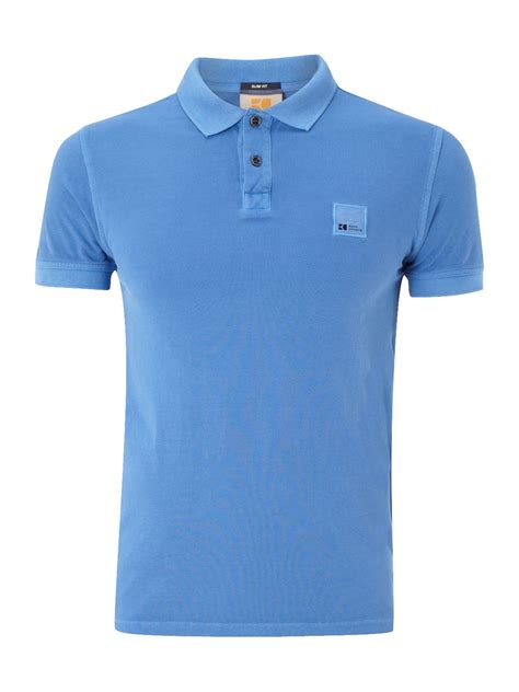 Hugo Boss Patch Logo Polo Shirt in Blue for Men | Lyst