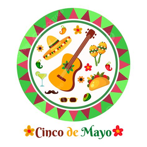 Illustration With Sombrero Hat And Maracas Tool For Cinco De Mayo