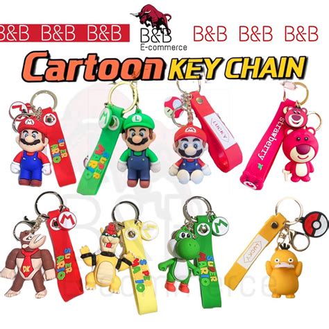 2023 Cartoon Car Remote Keychain Mario Figure Anime Doll Lotso Keychain