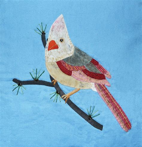 Female Northern Cardinal 8 Applique Block Etsy