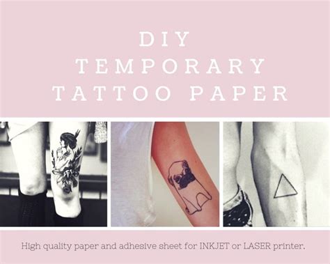 Diy Temporary Tattoo Paper Inkjet Or Laser Printer Print Your Own Tattoos At Home Temporary