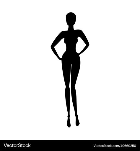 Front View Woman Body Fashion Template Female Vector Image