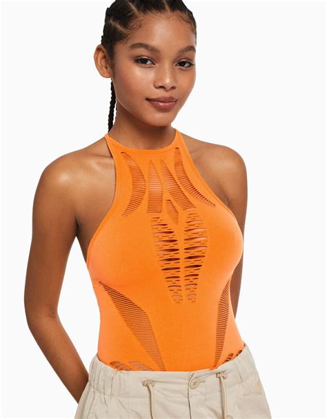 Seamless Cut Out Bodysuit Woman Bershka