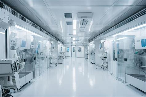 Cleanroom With Robots Performing Delicate And Intricate Stock